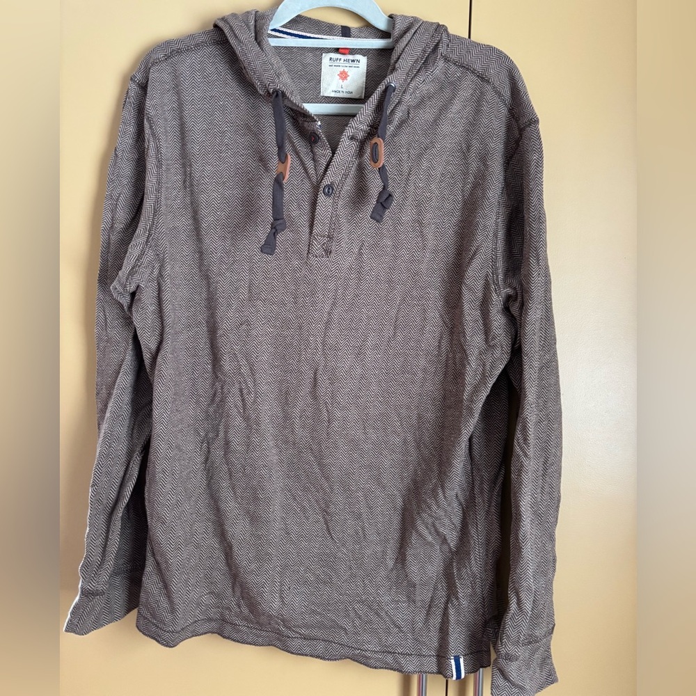 Ruff Hewn Brown Herringbone Hoodie
